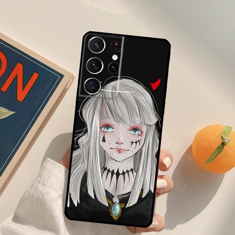 Sad Anime girl Phone Case For Samsung Galaxy S25 S26 Ultra S24 S20 S21 S22 S23 Plus S10 S25 FE Back Cover
