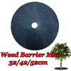 5 Stück Baum-Unkrautbarriere-Matte 32/42/52cm Feuchtigkeitsspendende Unkrautbekämpfung Vlies-Mulchgewebe für Obstgarten Garten Blumenbeet Landschaft