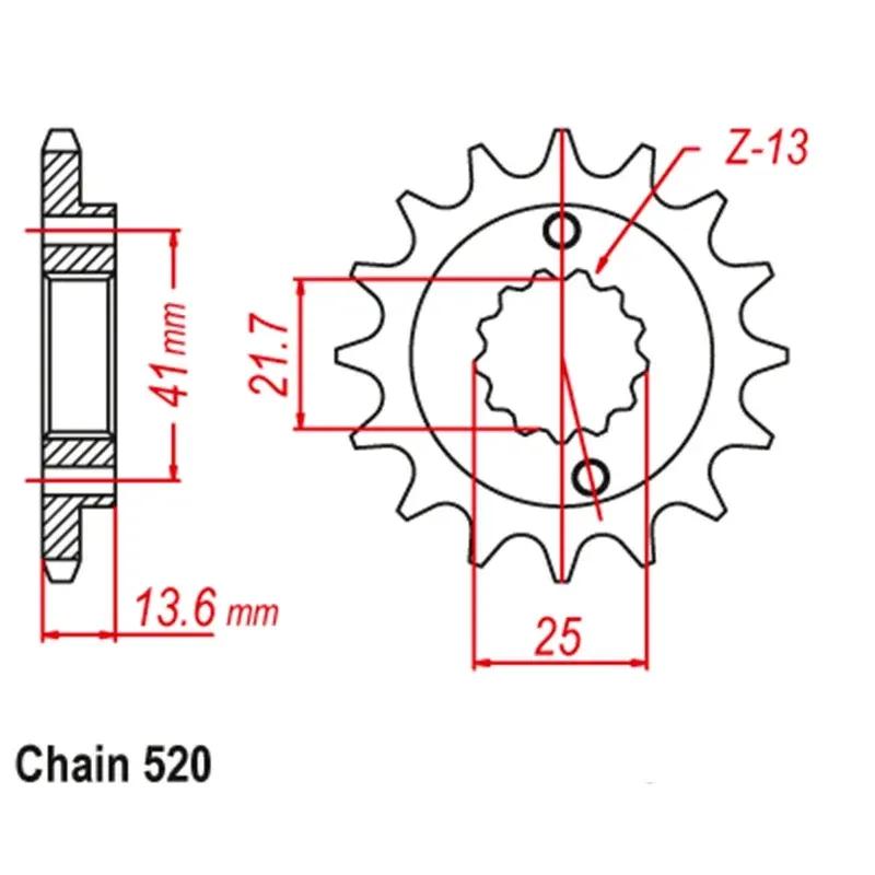 520 Chain 13T 14T 15T 16T Motorcycle CNC Steel Front Sprocket For Honda Off Road XR650 R-Y,1,2,3,4.5,6,7 2000-2007