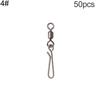 50Pcs/Set Rolling Swivel with Hanging Snap Fishing Tackle Fishhooks Connector