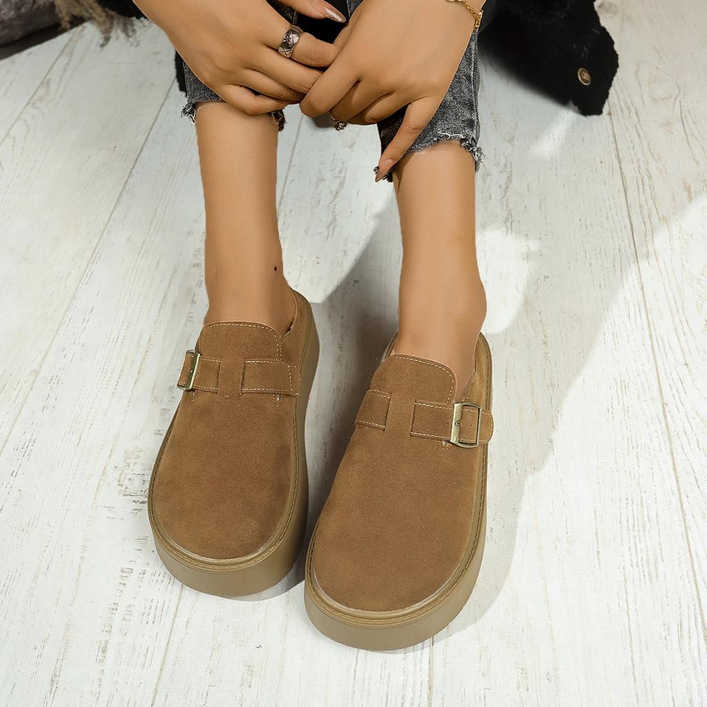 Papuci de damă la modă 2024 Iarnă Nouă Modă Călduroși Grosi Pufoși Cu Vârf Rotund Papuci Femei Casual Confortabili Platformă Diapozitive Femei