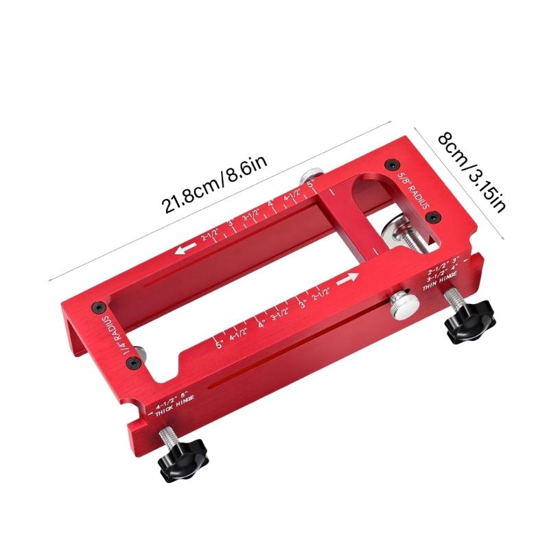Adjustable Hinge Jig For Door Lock Installation Aluminum Positioning Guide Ensures Accurate Hole Drilling On Cabinets