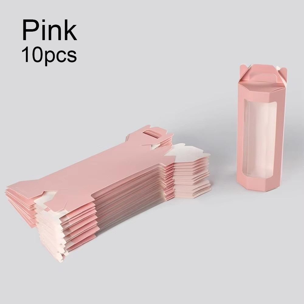 

10pcs Octagonal Window Display Box Handheld Flower Gift Box Suitable for Gift Packaging рожевий