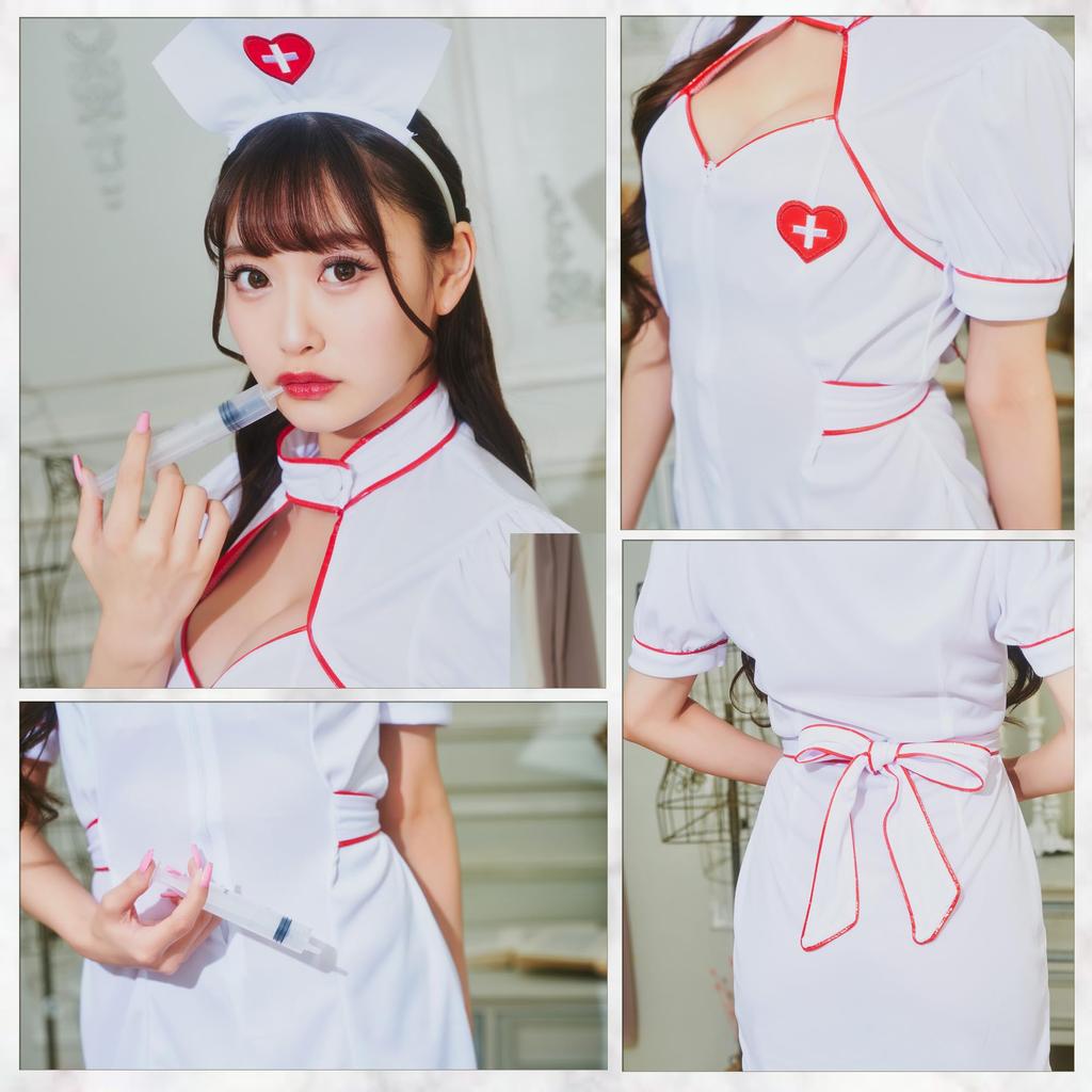 Cosplay GH Zip Up Nurse White M [Clearstone] Women's