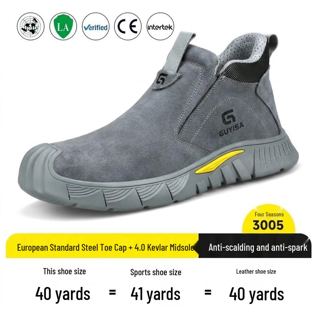 Welder Safety Shoes: Breathable, Anti-smash, Anti-puncture, Anti-slip, Steel Toe, Comfortable, Wear-resistant, Lightweight Work Footwear.