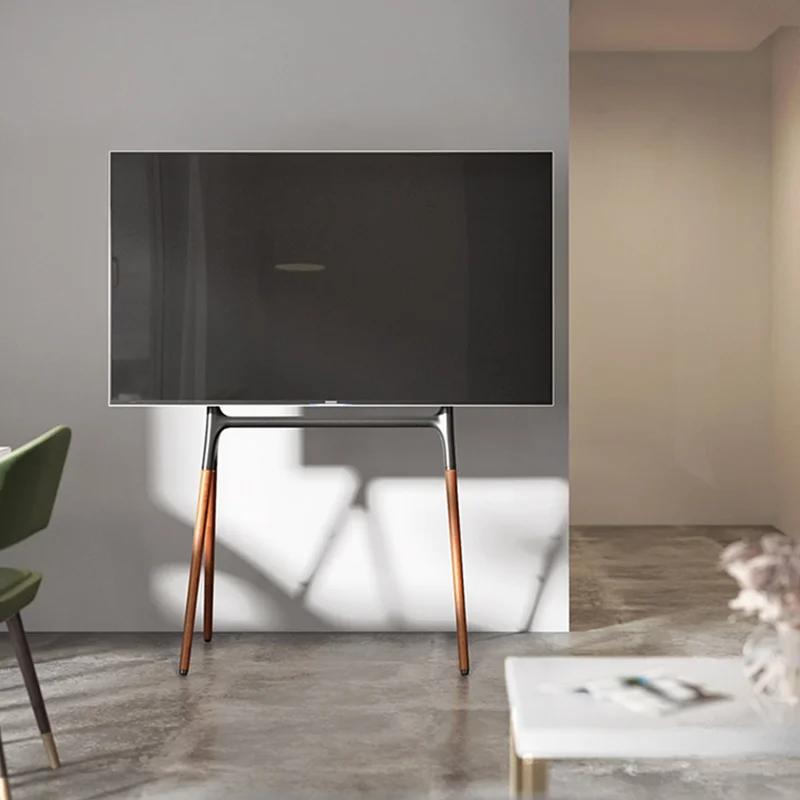 Luxury Floor TV Stand Wood Large Size Home TV Holder Metal Removable Living Room Decoration 42-75 Inches Magazine Rack Gift