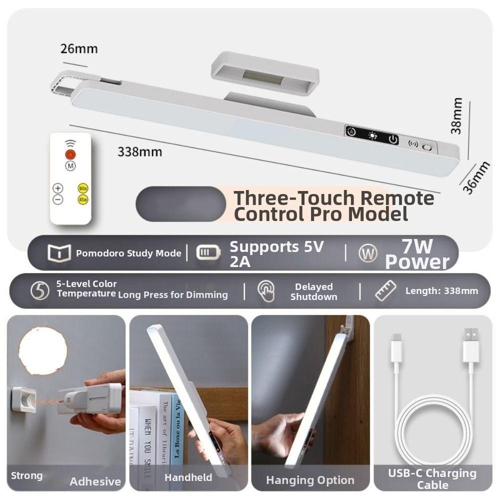 Eye Protection LED Touch Table Lamp 3/5 Color with Remote Control Dimmable Night Light Energy Saving Punch Free