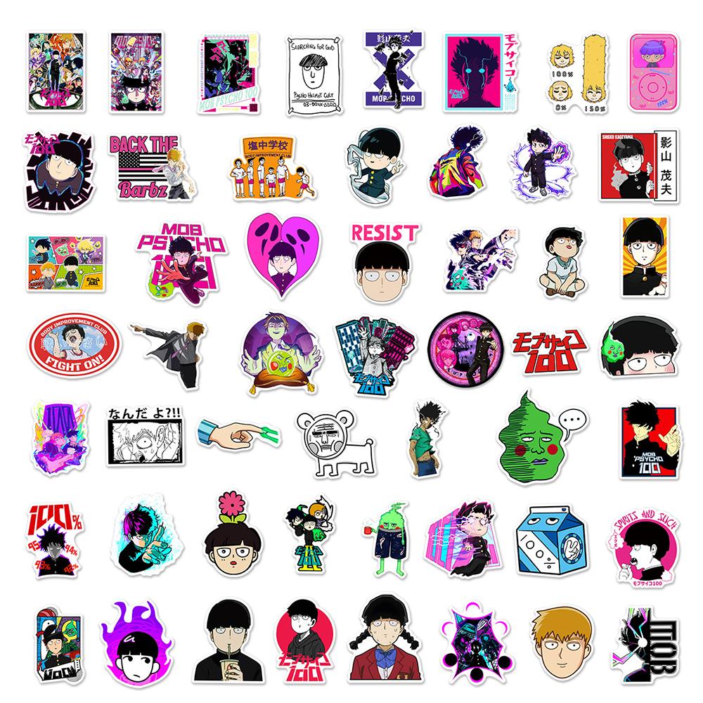 10/30/50pcs Classic Mob Psycho 100 Stickers Anime Cartoon Decoration Decal DIY Skateboard Phone Helmet Car Cool Graffiti Sticker