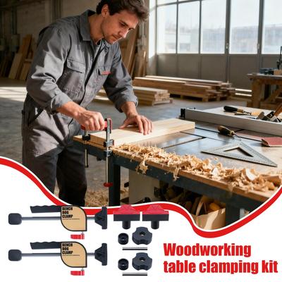 Woodworking Clamps Adjustable Quick Release Woodworking Tools Benches Wood Working Desktop Clip Set For Saw Rail Assembly Gluing
