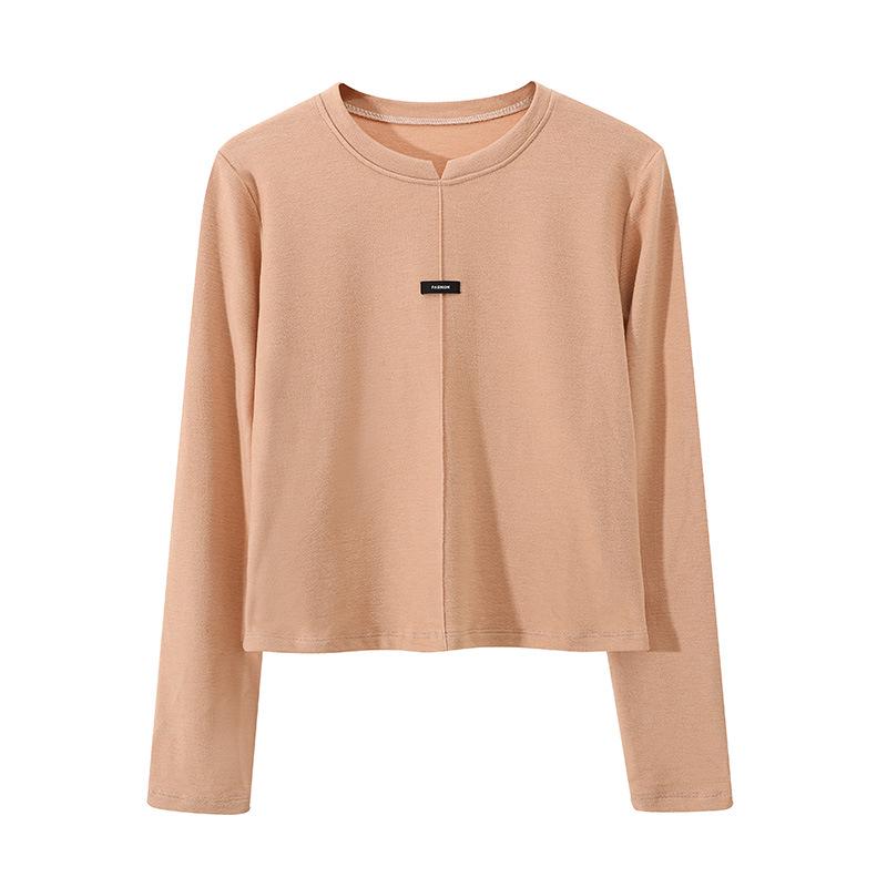 

Женские бархатные топы с полувысоким воротником 2024 года для осени и зимы — теплая и удобная внутренняя рубашка One Size (Fits 100-140 catty) абрикосовый