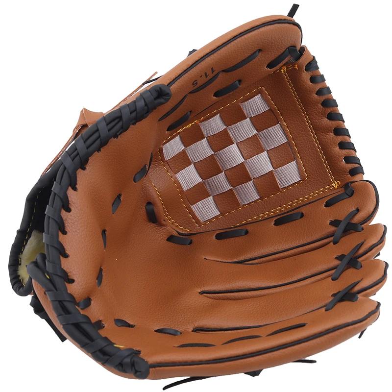 

Outdoor Sports Two Colors Baseball Glove Softball Practice Equipment Size 9.5/10.5/11.5/12.5 Left Hand for Adult Man Woman Train 9.5 коричневий