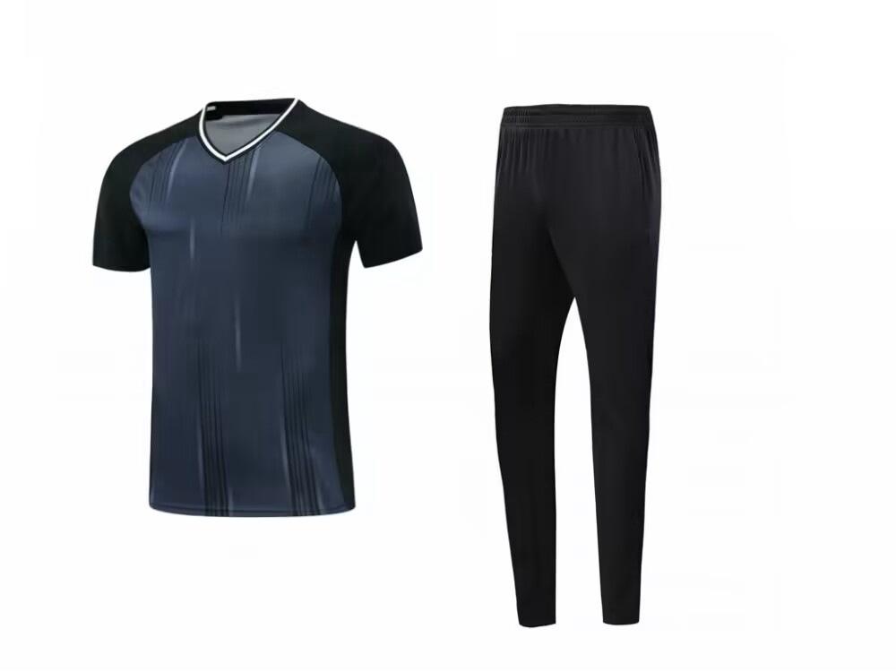 Breathable Referee Uniform Set - Men's Short Sleeve Top & Pants, Women's Competition Gear