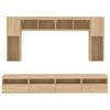 8 Piece TV Wall Unit with LED Lights Sonoma Oak