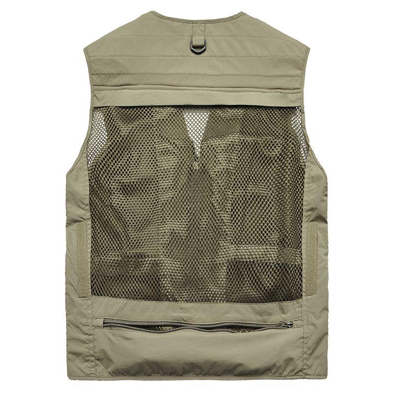 Men's Multi-Pocket Mesh Vest for Outdoor Photography and Fishing