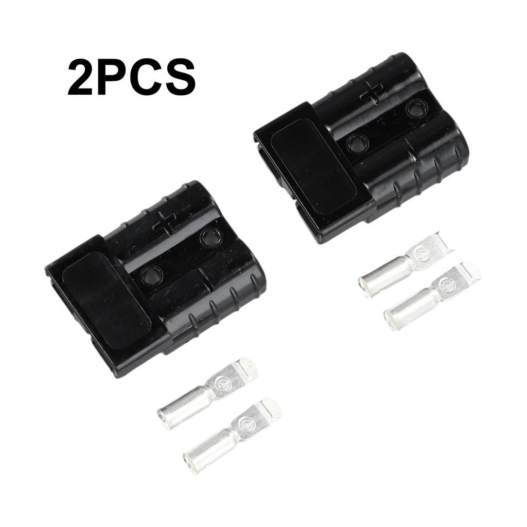 2 Stück Für Anderson Steckverbinder Stecker Mit Staubschutz 50A 600V Batterie Schnellverbindung Stromverbinder Klemme Elektrowerkzeug Zubehör