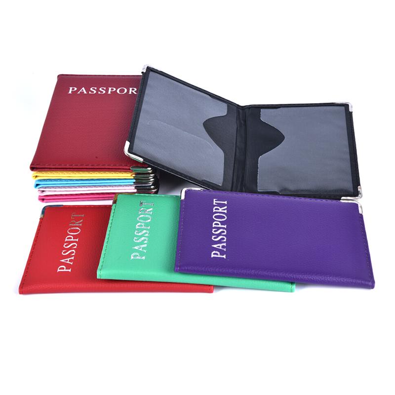 Casual Pu Leather Passport Covers Travel Id Card Passport Holder Wallet Case