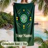 Beach Towel Celtic FC Print Custom Name Text Soft Towel for Swimming Pool