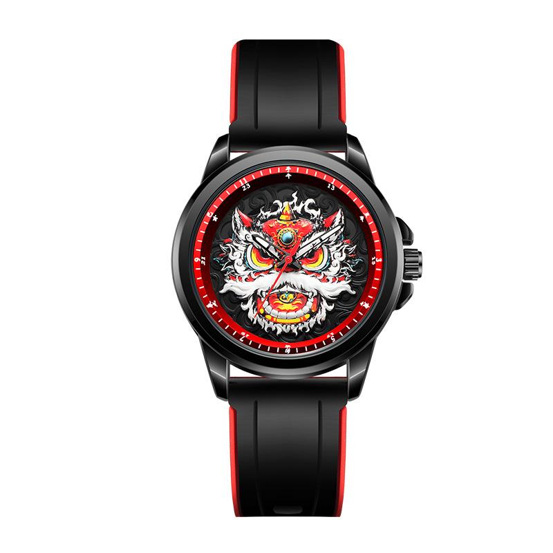 WLISTH Unique Creative Chinese Dragon Pattern Luxury Men's Watches Fashion Gift Brand Quartz Sport Silicone Wrist Watch