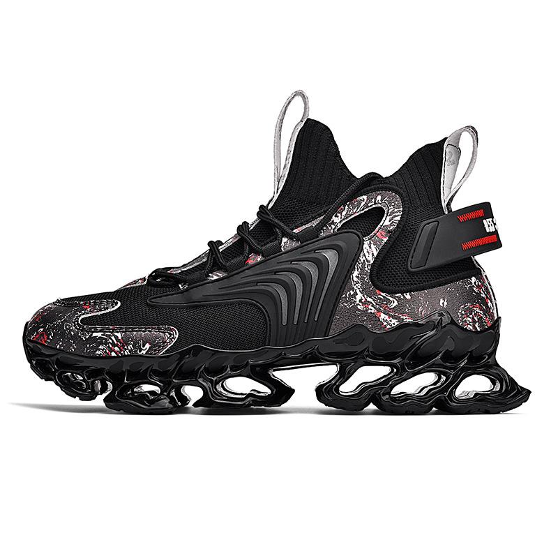 

Мужская дышащая повседневная спортивная обувь, уличная нескользящая обувь для бега, модная баскетбольная обувь 45 чёрный