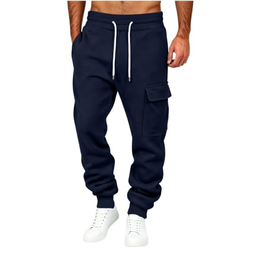 Men's Casual Color Jogger Sweatpants with Elastic Waist and Pockets