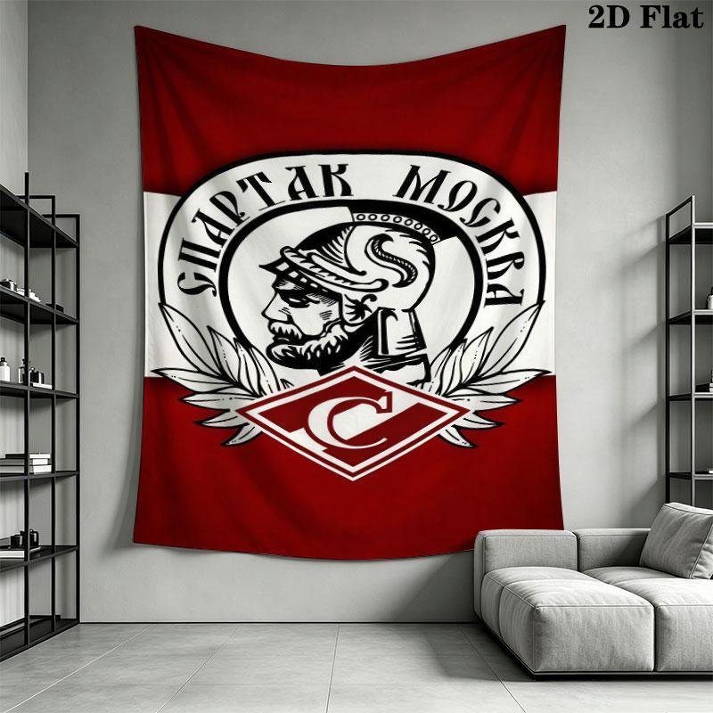 Spartak Moscow Fire Wall Hanging Printed Fabric Blanket Decorative Tapestries for Bedroom Living Room Home Decor