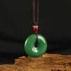 Collier Pendentif Boucle de Sécurité en Jade de Verre Paisible Cadeau pour Hommes et Femmes
