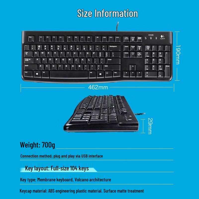 Logitech K120 Wired Office Keyboard