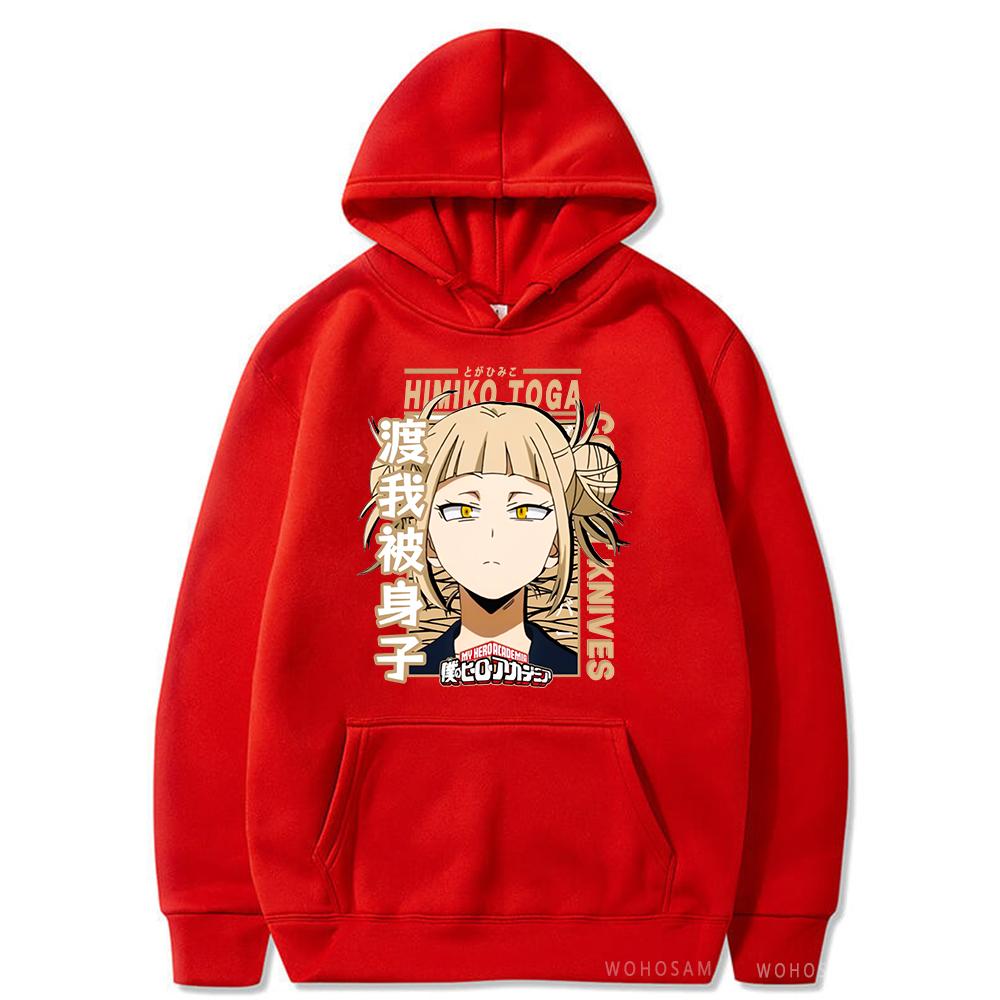 My Hero Academia Kawaii Himiko Toga Women Hoodies Printed Aesthetics Head Poster Manga Harajuku Anime Printed Hooded Sweatshirts