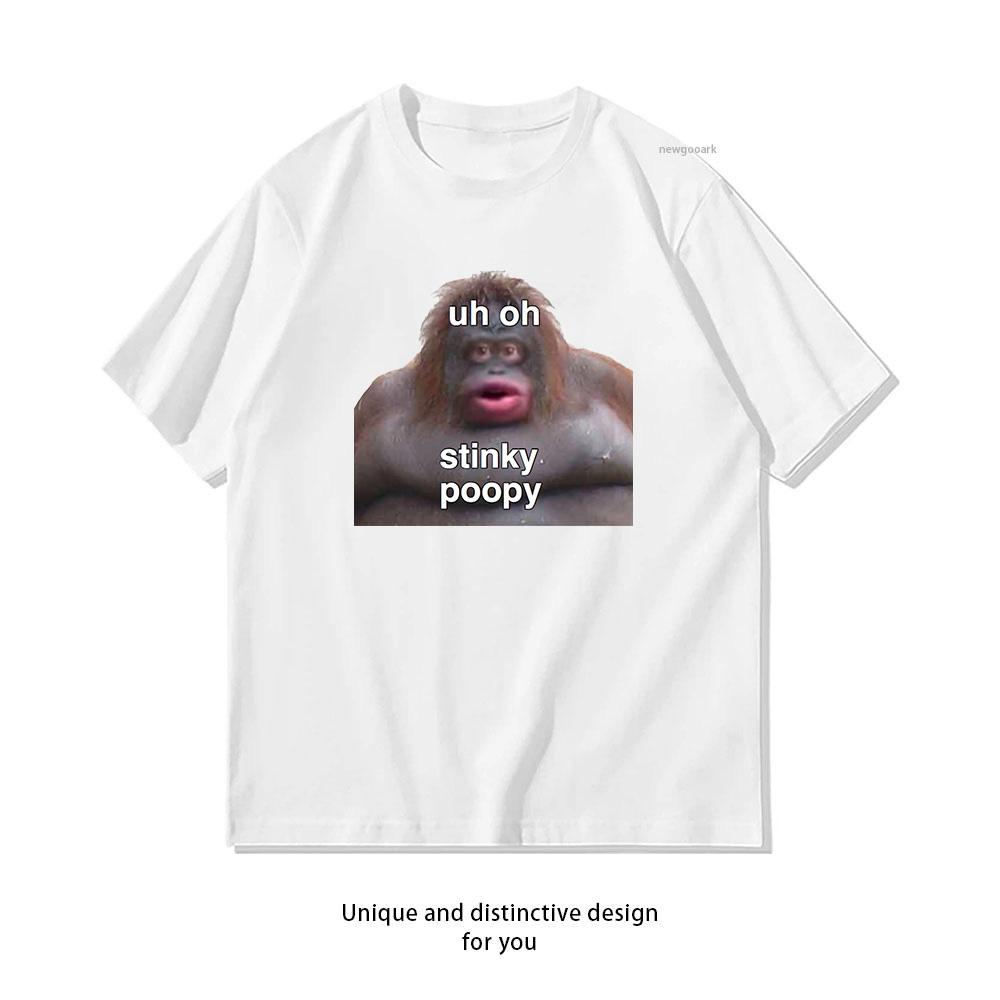 Uh Oh Stinky Poop Tshirt woman man Casual cotton printed t shirts Oneck Breathable Adult Shortsleev S