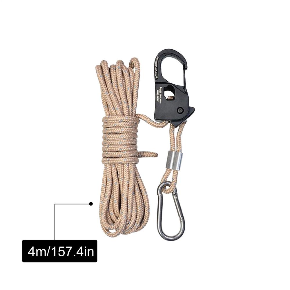 Tent Rope Nylon Reflective Lines 4 Meters Adjustable Camping Paracord Cord For Hiking Shelter Backpacking Climbing Kayak Tarp