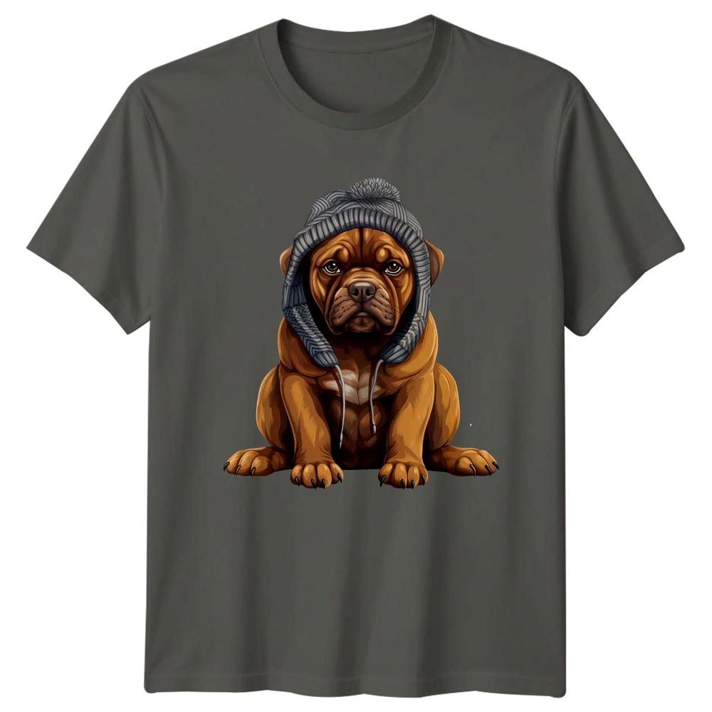 Dogue De Bordeaux Dog Hat Animals Unisexs TShirt Unisexs Tee Graphic Top S