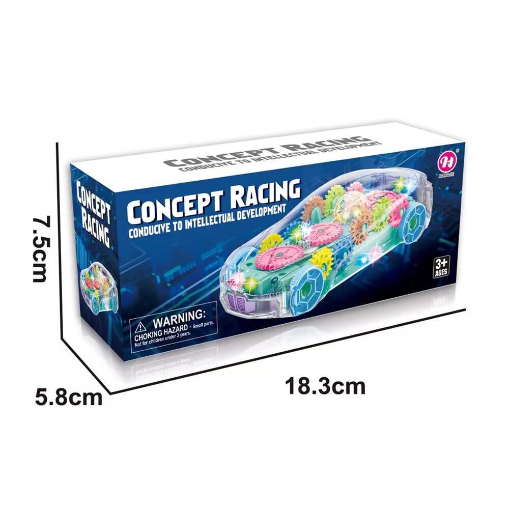 

Дитяча електрична прозора машинка з підсвічуванням і музикою No battery