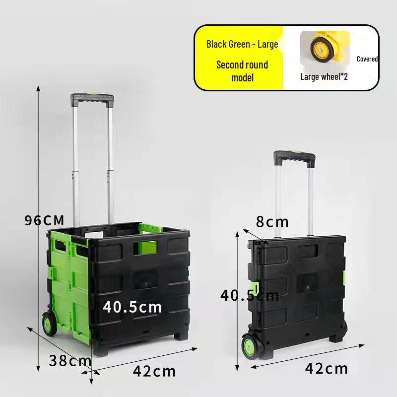 Compact Two-Wheeled Folding Trolley Cart with Portable Pull Rod