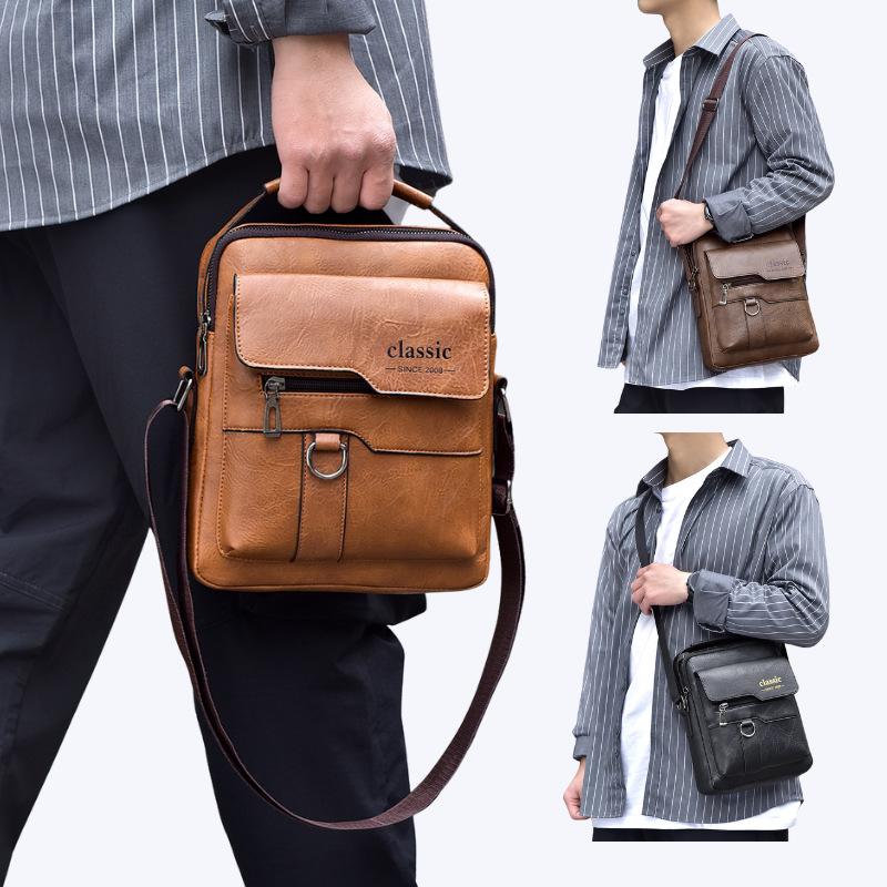 Pánská business crossbody taška pro dojíždění - Voděodolná Velkokapacitní Odolná Kožená Taška přes Rameno s Prémiovým Designem pro Kancelář a Cestování