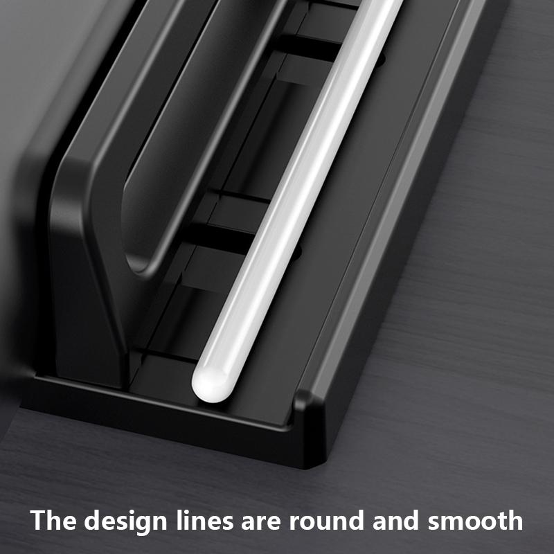 Dual-Slot Adjustable Vertical Laptop Stand Abs Plastic 4In1 Design Space-Saving For Macbook Chromebook Surface Hp Dell Book Ipad
