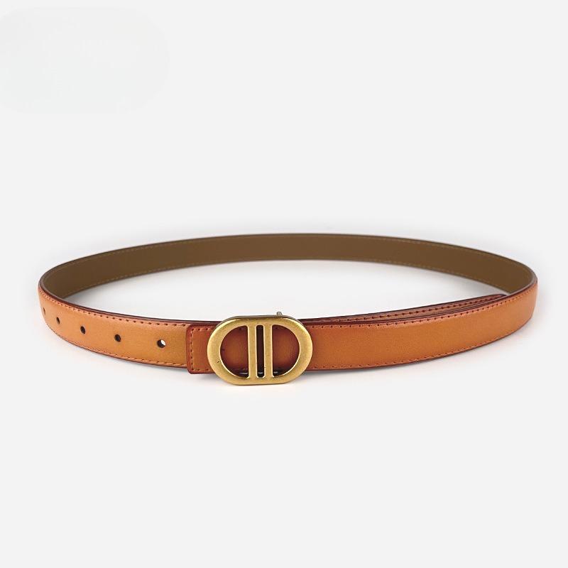 Simple Casual and Versatile Jeans Women's Belt Cowhide Leather with Casual Pants Jeans Women's Belt