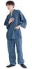 KYOETSU Men's Washable Denim Samue (Work Clothes), Solid Color, 100% Cotton, Year-Round, Light Blue (Size L)