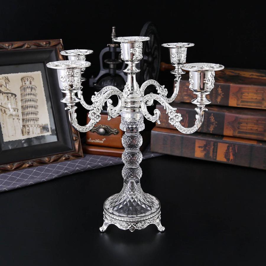 European Metal Candle Holder Candle Light Dinner Props Romantic Wedding Retro Table Decoration