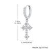 Hiphop Cross Hoop Earrings for Men Women,Crystal Zircon Inlay Metal Cross Huggies Earrings,Cool Pop Punk Jewelry Gift