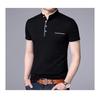 Mens Stand Collar Short Sleeve Slim Fit Big Size Solid Casual T Shirt