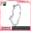 Sterling Silver Geometric Marquise Cut Moissanite Ring – Simple, Fashionable Design