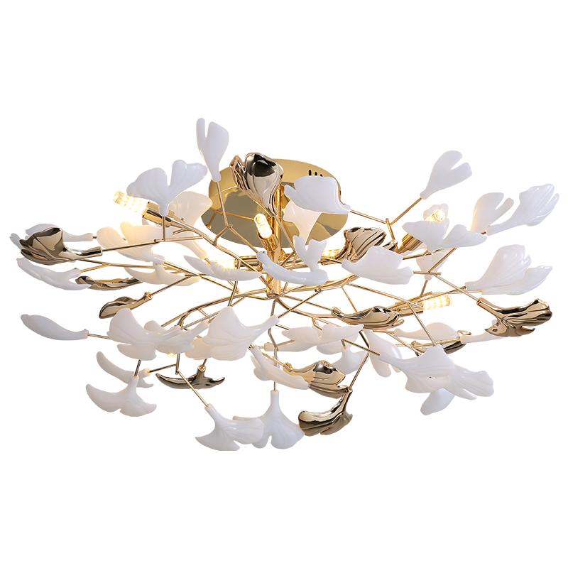 Living Room Chandelier Creative Luxury Hall Light Post-modern Atmosphere Restaurant Bar Lighting Designer Ginkgo Leaf Lighting