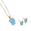 Trendy Cats Ear Accessories Set Pendant Necklace and Studs Earrings Suitable for Individualistic Women and Children