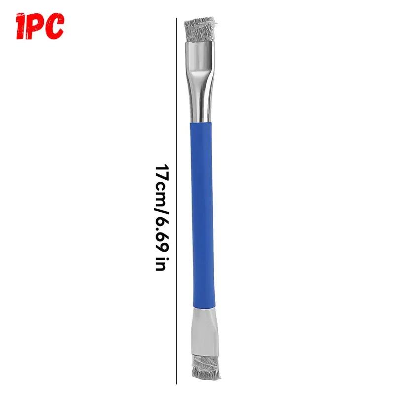 10/1PCS Kitchen Gas Stove Cleaning Brush Long Handle Double Ended Wire Brush Multi-functional Rust Grease Stain Cleaning Brush