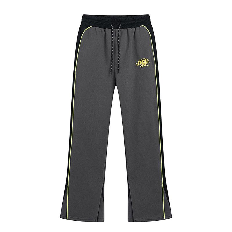 SynaWord Felpa con cappuccio e pantaloni della tuta americani a blocchi di colore Syna marca trendy da uomo e donna ricamata abbinamento di colori completo casual per coppia