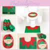 Festive Toilet Seat Cover Kit With Snowman Elf Design For Christmas Home