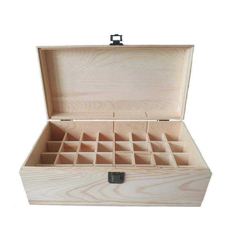 

For doTERRA 32 Grids Essential Oil Natural Wood Box Aromatherapy Wooden Box Treasure Jewelry Storage Organizer Handmade Craft 32grids NO LOGO