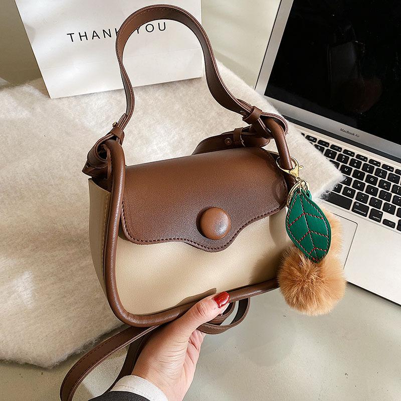 Small Bag Women's New Versatile Shoulder Messenger Bag Women's Contrasting Color Underarm Small Square Bag