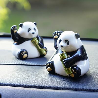 Panda de brazo tembloroso con energía solar, decoración para coche, muñeco con cabeza temblorosa, adorno para coche, accesorios para coche, decoración del salpicadero, estilo de coche