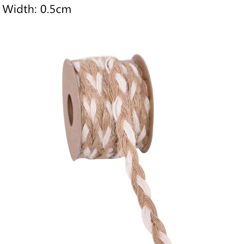 5Meter Natural Vintage Burlap Jute Ribbons Christmas Party Handwork Gift Wrapping DIY White Jute Ribbon Home Wedding Decoration